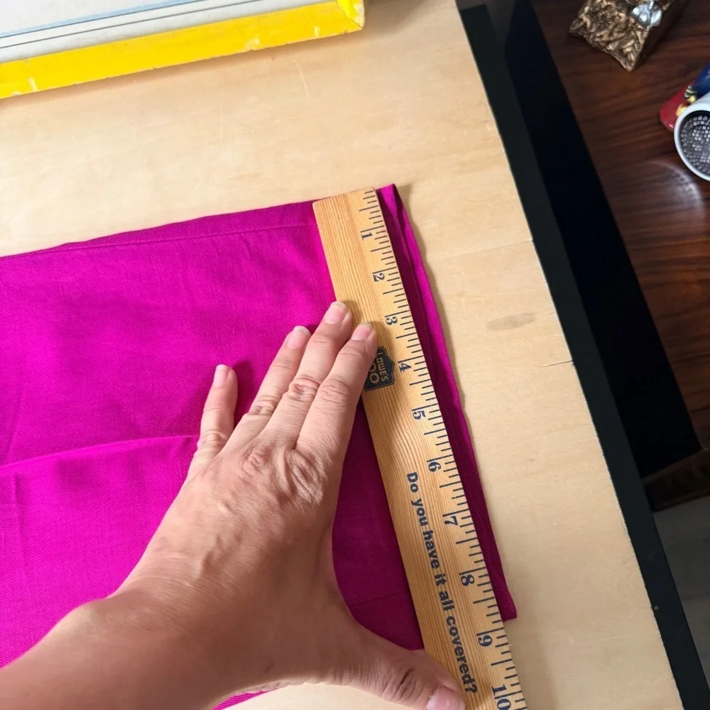 COS Bright Magenta Trousers Wide Leg - Adjustable Waist -Pockets 2 Linen Blend